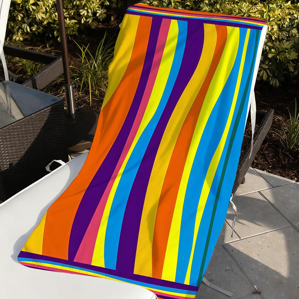Colorful abstract stripes Art Towel Quick Drying Beach Towels Are Suitable For Swimming Pools Camping Yoga And The Gym