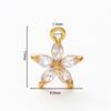 10*11MM 18K Gold Color Brass with Zircon Flowers Charms Pendants Jewelry Making Supplies Diy Necklaces Findings Accessories