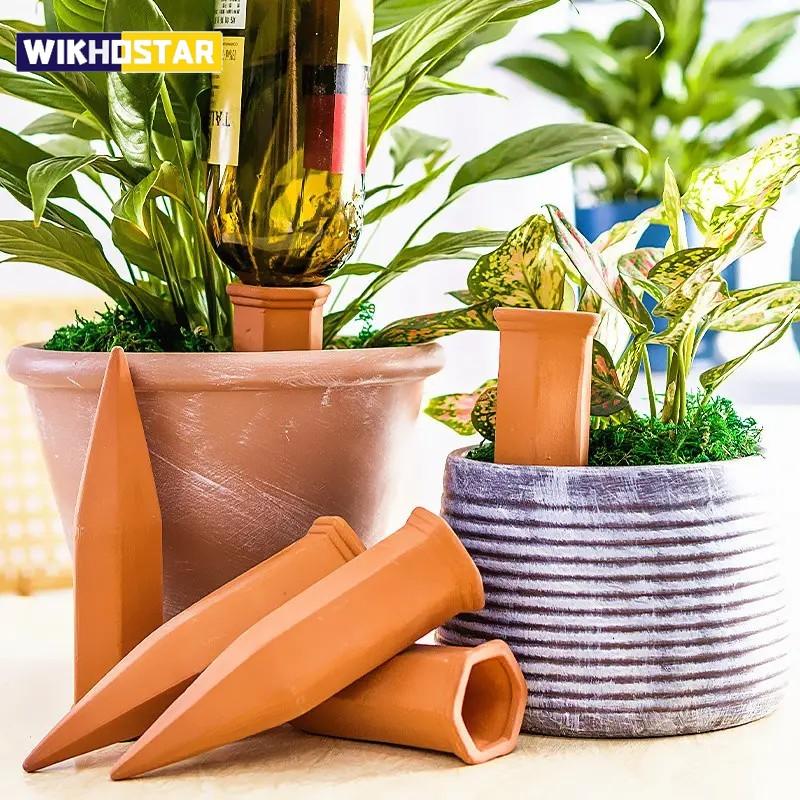 2/4 Confezioni, Pali Auto-irriganti per Piante, Dispositivi Auto-irriganti Automatici in Terracotta, Sistema di Irrigazione Auto-Acqua per Interni/Esterni