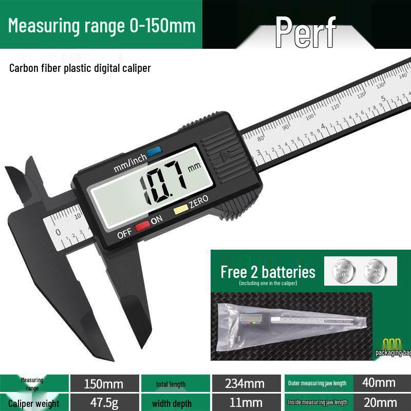 

Digital Display High-Precision Plastic Vernier Caliper for 0-150mm Jewelery, Jade Bangle, and Household Measurements
