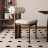 Nordic Solid Wood Dining Chair with Upholstered Soft Backrest - Cotton & Linen Fabric, Designer Style for Home or Cafe Use