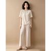 EST+II Women's Round Neck Short Sleeve Top & Wide-Leg Pants Set