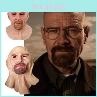 Breaking Bad White Mask Latex Bald Head Old Man Halloween Cosplay Prop
