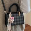 Fashion Plaid Casual Bag Women's 2025 New Trendy Handbag High Value Simple Shoulder Messenger Small Square Bag