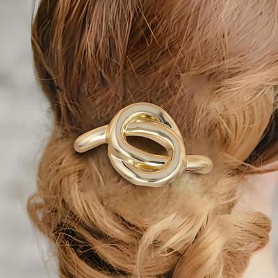 Coletero de metal con diseño geométrico para mujer, elástico y resistente, sin dejar rastro, accesorio para el cabello