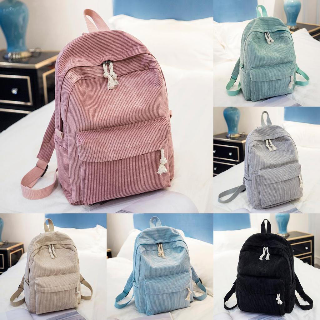 Minimalist Urban Style Corduroy Daypack With Padded Laptop Compartment For Commuting