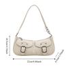 Vintage Pu Leather Shoulder Bag Y2k Zipper Handbag Fashion Women's Armpit Bag  Ladies