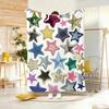 Retro Sticker Collage Throw Lightweight  Flannel Blanket Soft Skin-Friendly For Summer Cooling