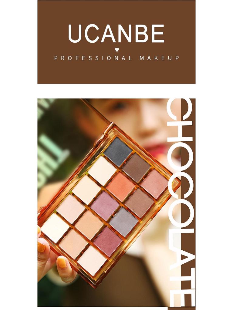 UCANBE 15-Color Eyeshadow Palette: Shimmer & Matte for Student Cosplay, Trendy Dopamine, Low Saturation Hues.