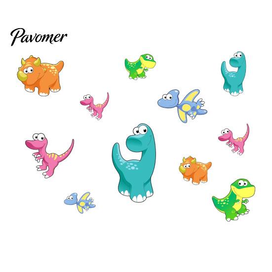 Durable Wall Decals for Glass Doors Luminous Cartoon Dinosaur Sticker, Self-Adhesive Decorative Waterproof PVC Murals Windows Kids Room Nursery