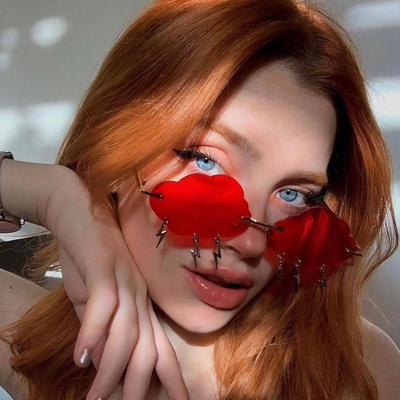 Trendy Clouds Lightning Shaped Sunglasses For Women Retro Colorful Rimless Sun Glasses  90S Funny Disco Party Shades Glasses