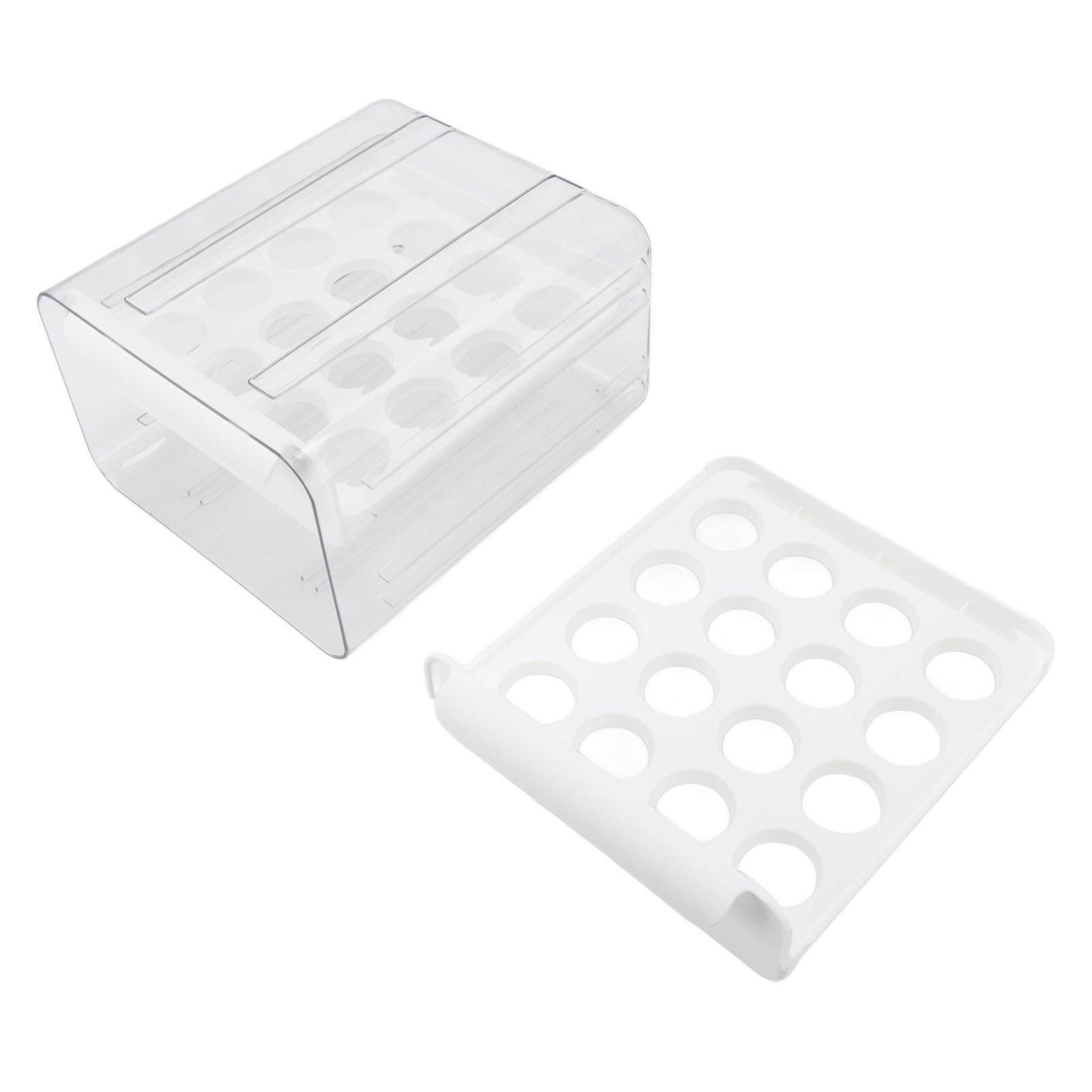 

Egg Drawer Double Layer Transparent 32 Lattice Large Capacity Egg Storage Box for Refrigerator White белый