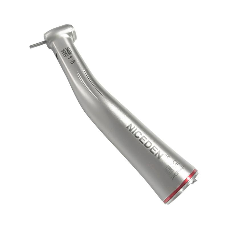 Niceden 1:5 Dental Increasing Fiber Optic Contra Angle Low Speed Handpiece  Push Button E-type Motor