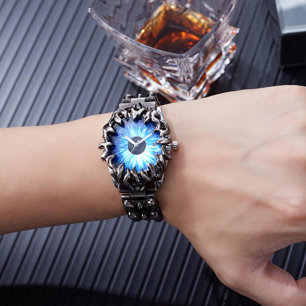 Men's Quartz Watch with Cat-Eye Dial, Fashionable Business Style Watch with Calendar Function, Luminous Display, Suitable for Va