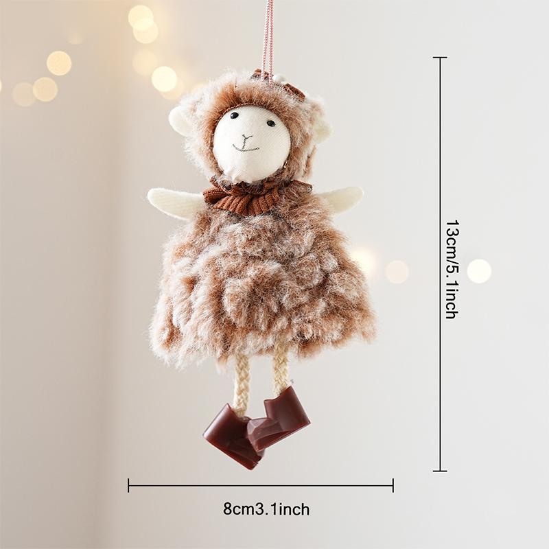 Christmas Coffee Colored Teddy Bear Shaped Pendant Decor Beer Sheep Hanging Christmas Tree Accessories Xmas Navidad Party Gifts