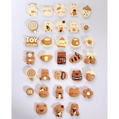 Milk Tea Bear Rabbit Cute Decoden Parts Set, Set A Korean Popular Toys