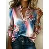 Floral Color Block Shirt - Spring Summer Loose Lightweight Vacation Daily Top