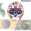 2D Flat, 1pc Round Aluminum Hanging Sign - 4th of July Patriotic Metal Wall Sign, "Happy Fourth of July" Star & Flag Design, Perfect for Indoor