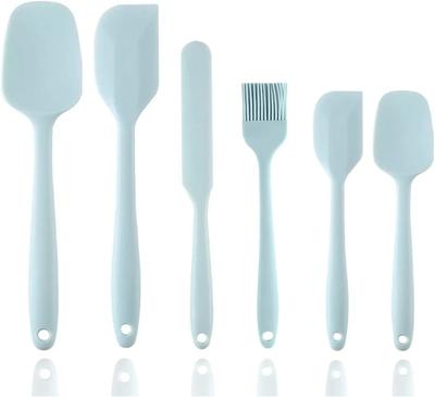 6-teiliges Spatel-Set aus Silikon in Lebensmittelqualität, antihaftbeschichtet, hitzebeständig, Spatel, Pfannenwender zum Kochen, Backen, Mischen, Backutensilien