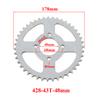 428 Chains 37T/40T/41T/43T/48T 37MM-76MM Motorcycle Chain Sprockets Rear Back Sprocket Cog For 110cc 125cc 140cc Dirt Pit Bike