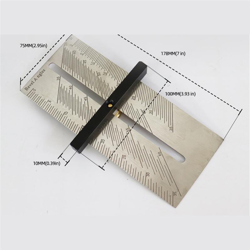 Adjustable Slope Gauge Stainless Steel Angle Gauge Woodworking Angle Ruler Newly Upgraded Woodworking Tool