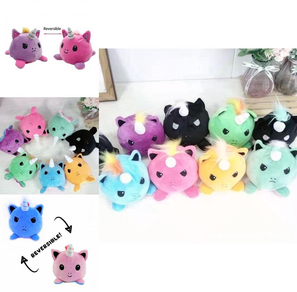 Magical Reversible Unicorn Plush Doll Luxurious Soft Material With Feather Cotton Filling For Comfort