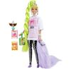 Barbie Extra Doll White Tunic Neon Green Hair HDJ44