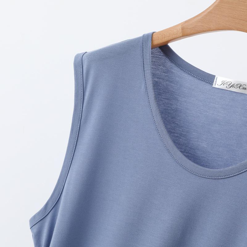 Modal Women's Sleeveless Pajama Top - Lightweight, Casual, Plus Size for Spring/Summer