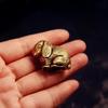 Cute Big Ears Rabbit Small Statue Retro Brass Animal Desktop Ornaments Vintage Miniatures Figurines Home Decoration Crafts Gifts