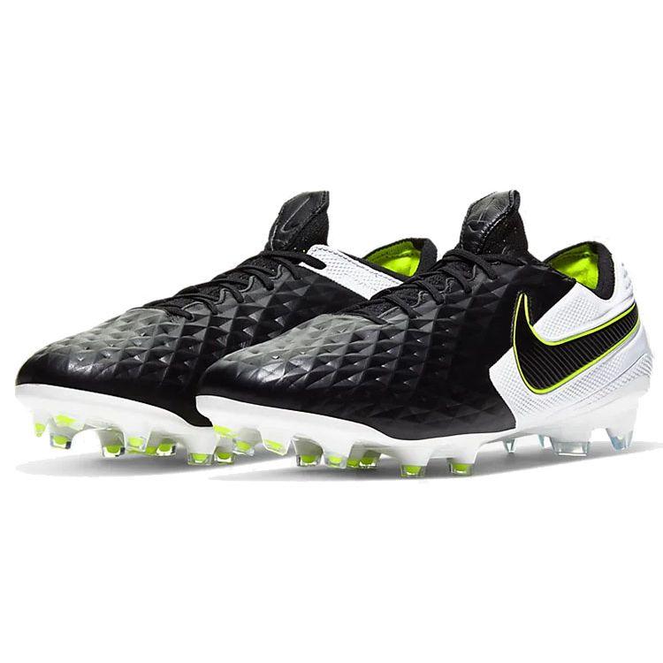 Nike Tiempo Legend 8 Elite FG Black Volt Men Sneakers White AT5293-007