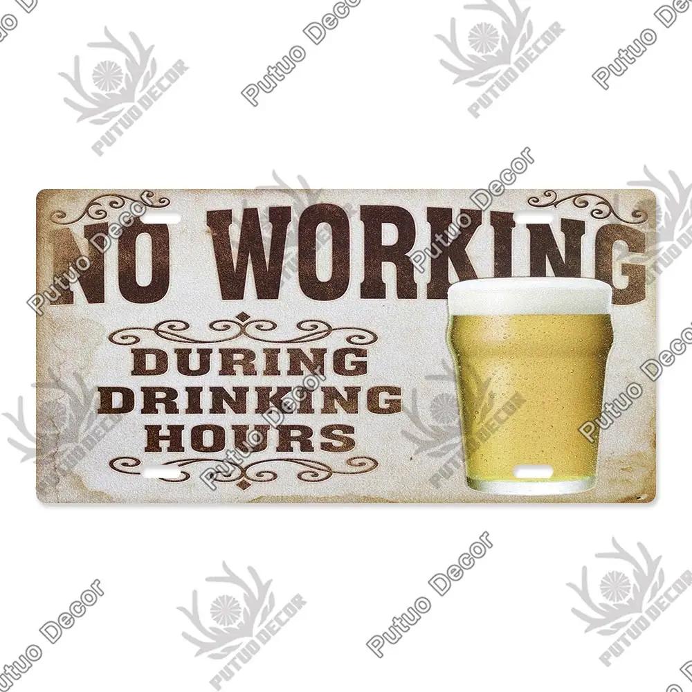 Putuo Decor Bier Metallschild Blechschild Plakette Metall Vintage Nummernschild Dekoration für Bar Pub Man Cave Wohnzimmer Wanddeko