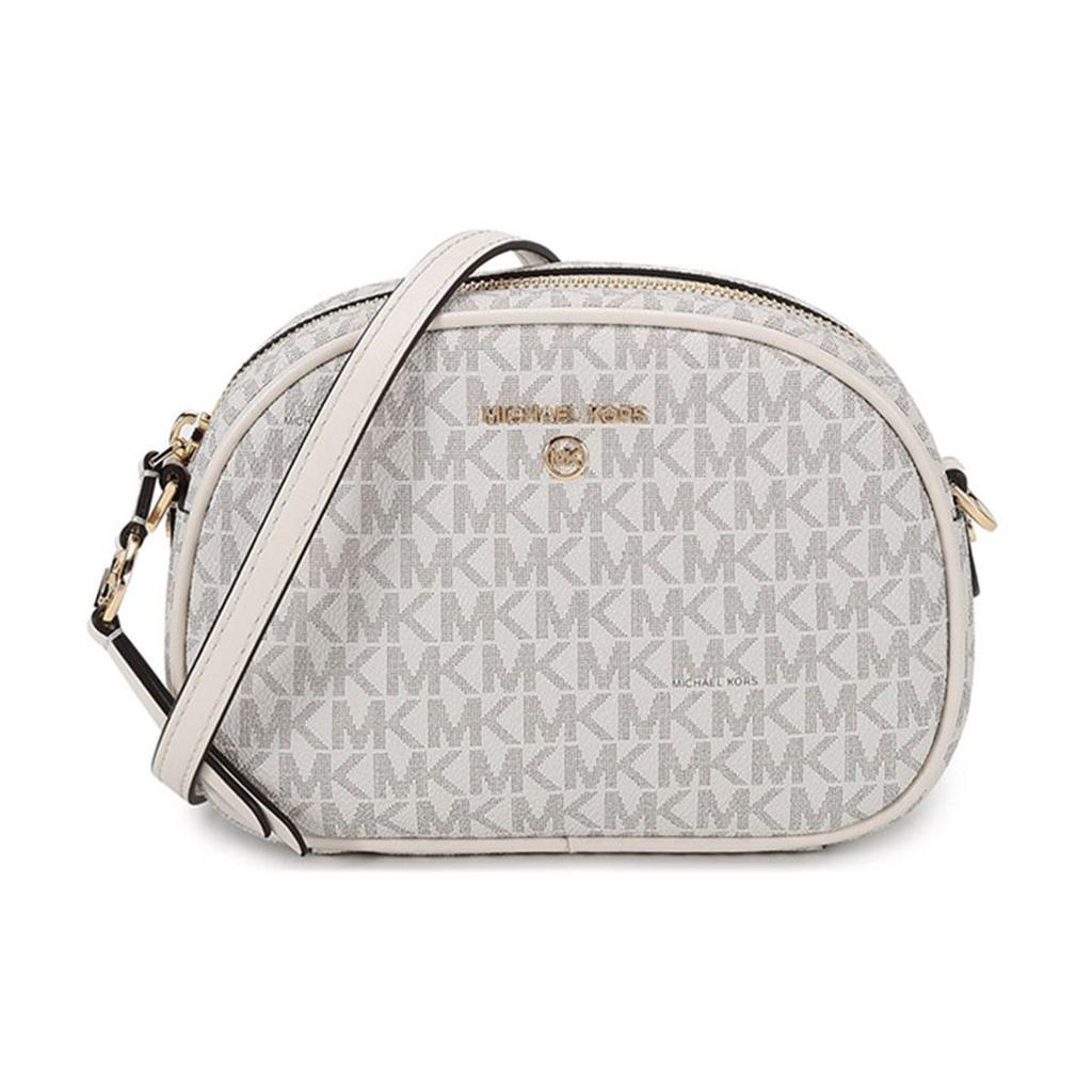 Michael Kors MK Jet Set Charm Monogram Fashion Commuter Crossbody Shoulder Bag Small Women Bags Vanilla-White 32S1GT9C0B-132