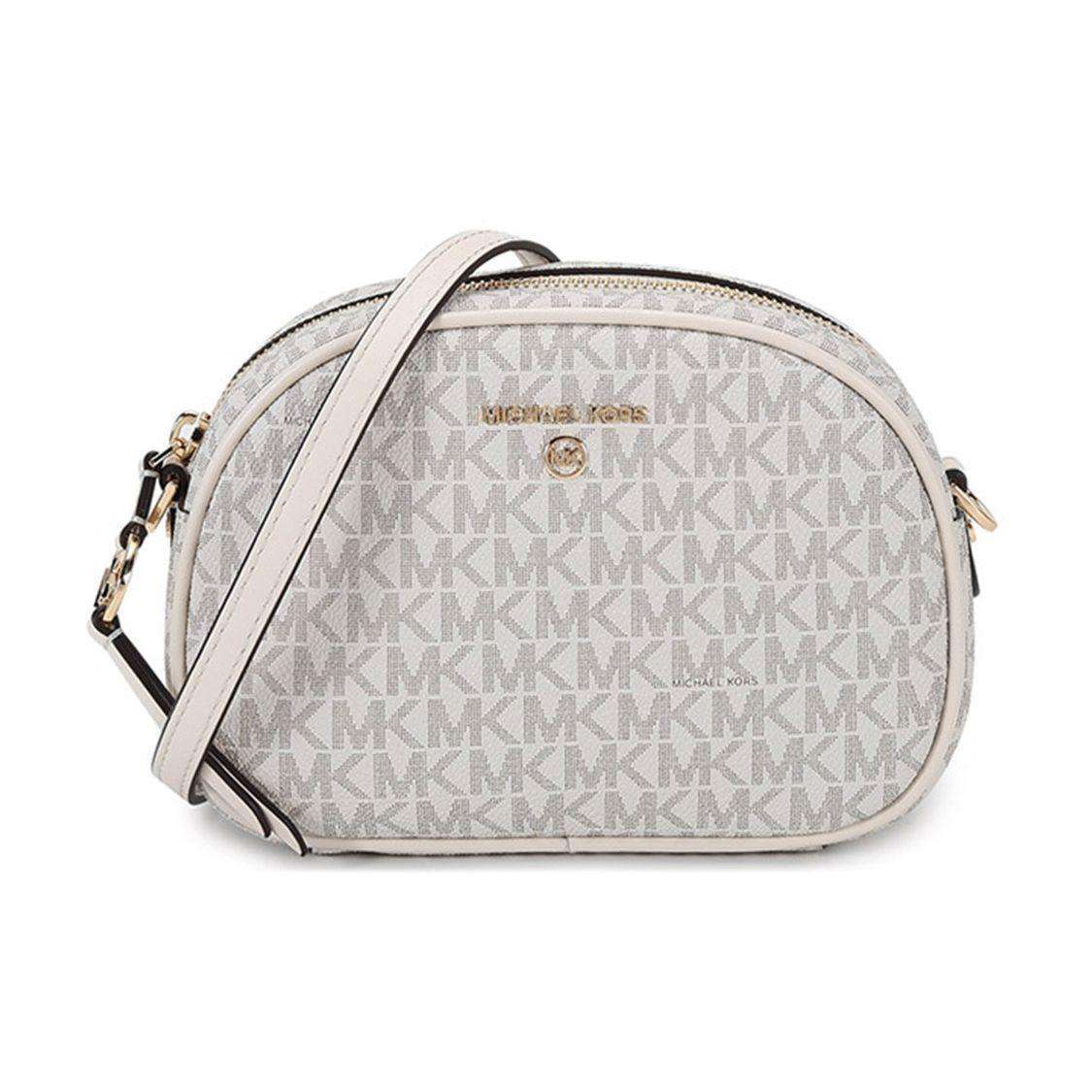 

Michael Kors MK Jet Set Charm Monogram Fashion Commuter Crossbody Shoulder Bag Small Women bags Vanilla-White 32S1GT9C0B-132 Basic Set (Bag+Dust Bag)