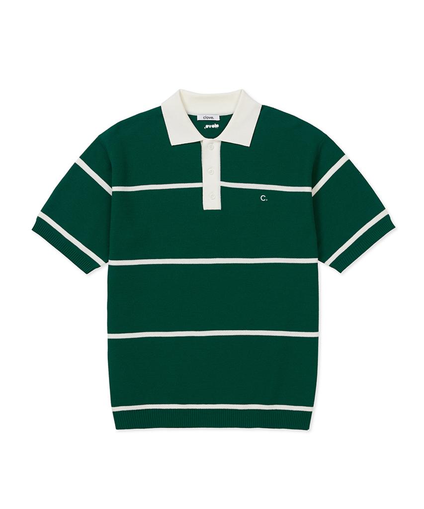 CLOVE [24Ss Clove] Pin Stripe Pique Knit_Men (Dark Green)