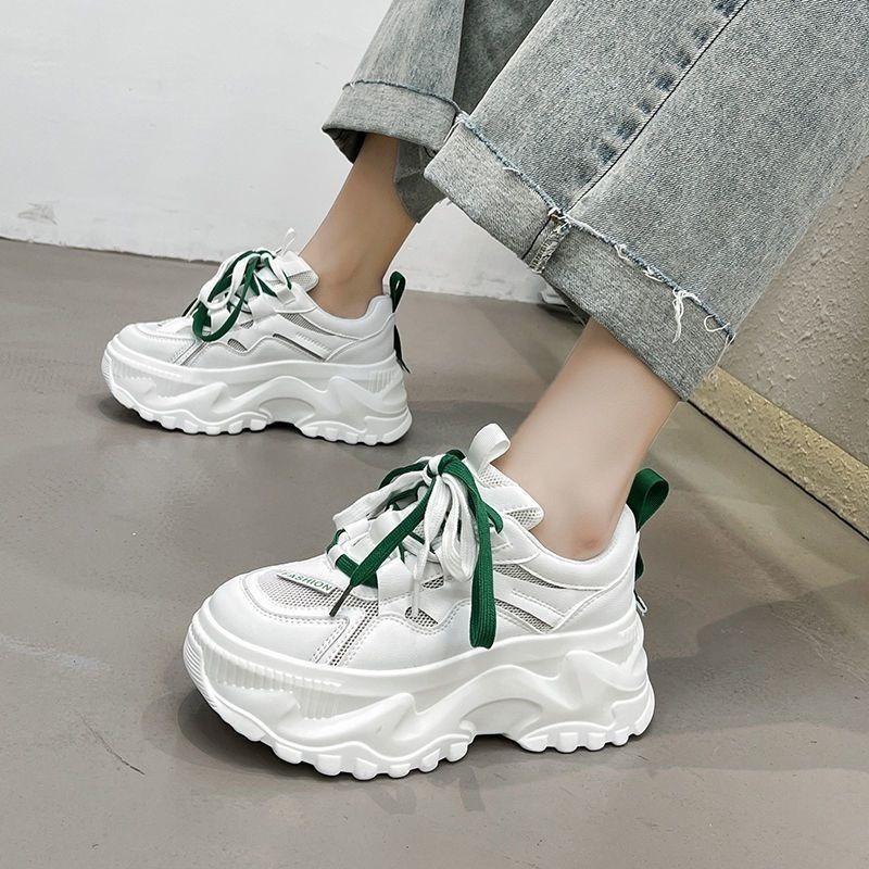 Women Casual Shoes 2024 Spring Summer New Mesh Breathable Height Increasing Versatile Women's Vulcanized Sneakers Autumn