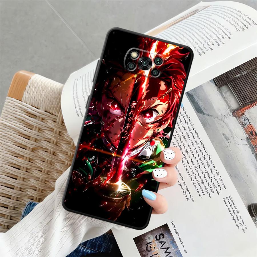 

Black Soft Phone Cover Case for Xiaomi Poco C71 M3 M4 M7 Pro C50 F1 C61 M5 C75 F3 X3 X4 X5 X7 Pro C40 Anime D-Demon S-Slayer Poco M7