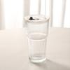 Ribbed Glass Cup with Lid And Straw, 600ml Large Capacity Iced Coffee Tumbler, Reusable Cold Drink Cup for Home Office Travel Use