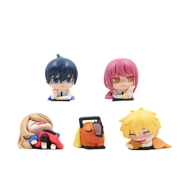 Cute Mini Chainsaw Man Figure Pochita Makima Model Figurines Delicate Japanese Anime Statues Desk Ornaments Home Decoration