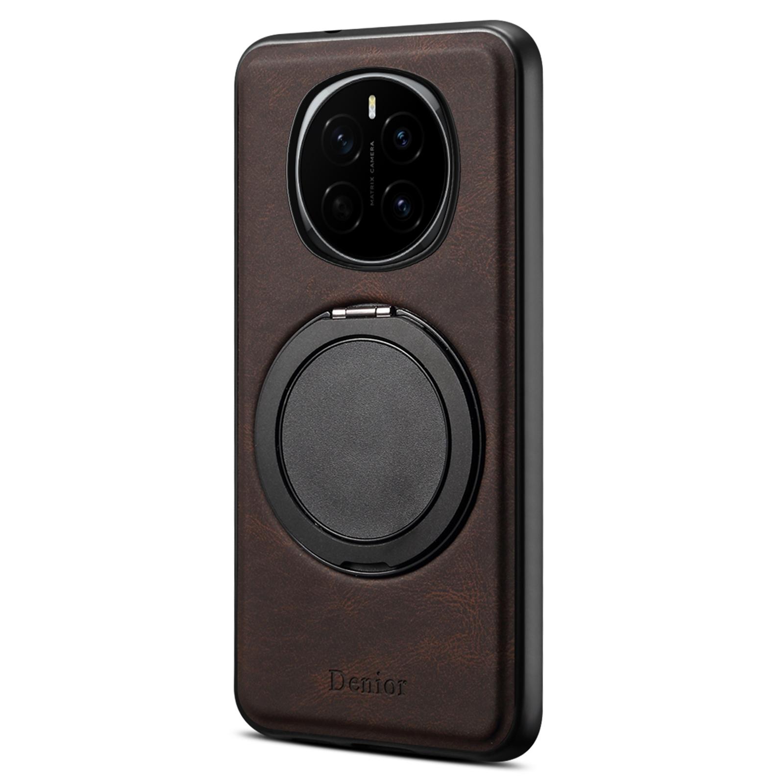 

DENIOR A14 Магнитный чехол для Honor Magic7 5G с поворотной подставкой, кожаная PC TPU накладка для телефона Brown