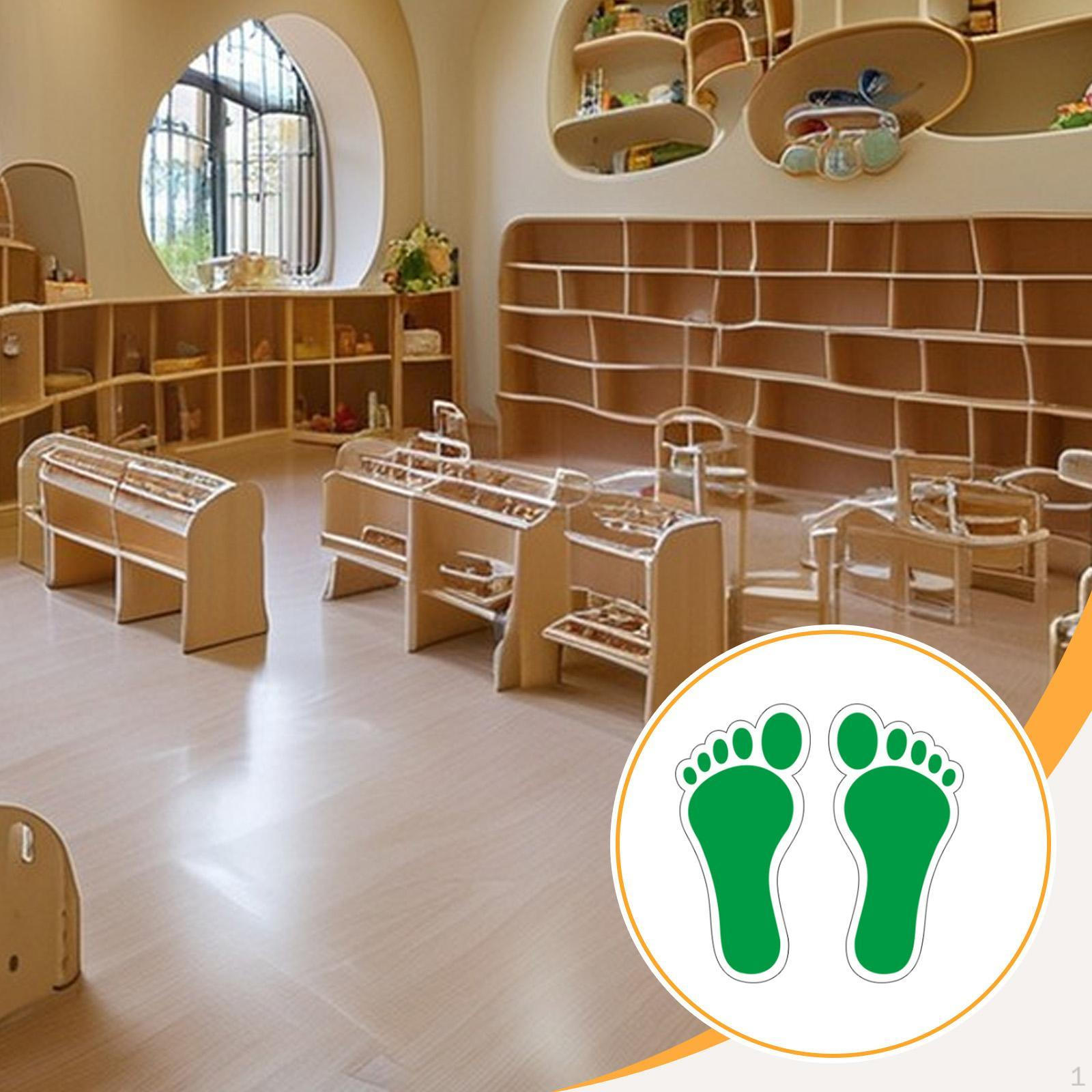 

Наклейки следы босых ног пятки 29 см x 14 см детские напольные наклейки отпечатки ног для школы зелёный