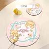 Cute Bear Rubber Coaster Round Heat Insulation Anti Slip Cup Mats Absorbent Reusable Pad Kitchen Items Accessories Decoration