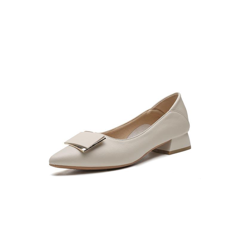 

Кожаная плоская подошва для женской обуви Huizhou Su Yinyin, такие же остроносые одинарные туфли для женщин, новые весенние туфли Mary Jane для женщин 40 абрикосовый