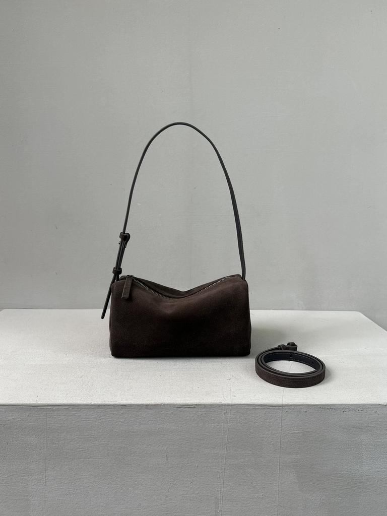 Barrel Shaped Suede Frosted Cowhide Underarm Bag For Women Luxury Designer Handbag Purse 2026 New In Fashion Shoulder Crossbody
