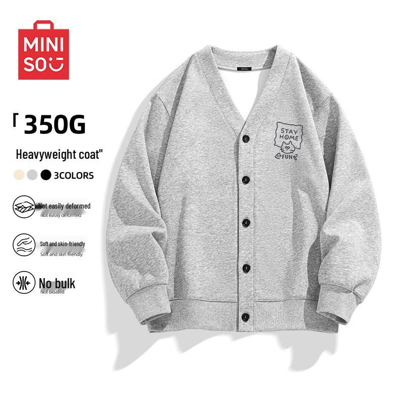 MINISO Unisex American Style V-Neck Cardigan Sweatshirt