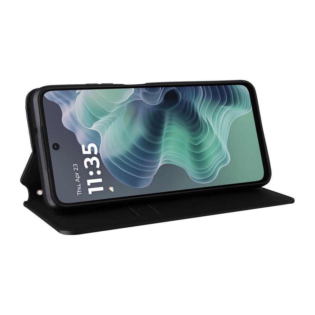 For Motorola Moto G35 5G Wallet Case Rhombus Imprinted Leather Phone Cover