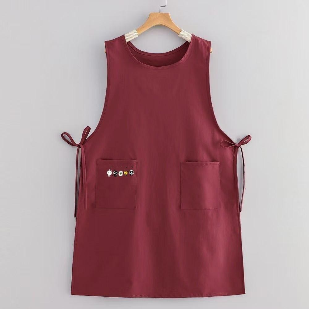 Polyester Long Vest Apron with Pockets Painting Apron New Pinafore Aprons  Kitchen Use