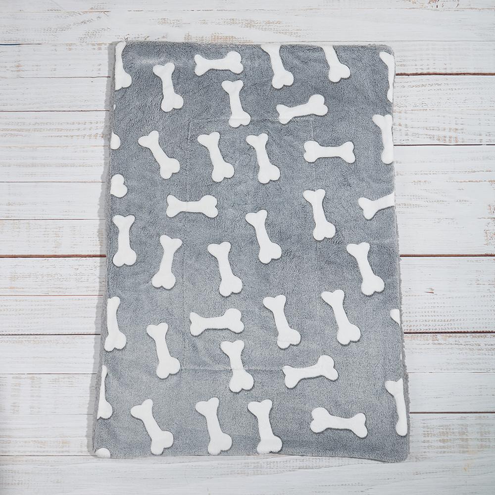 

Зимний коврик для собак, одеяло, толстые мягкие коврики для сна щенков, для маленьких и больших собак, кошек, бытовые моющиеся, с милым узором, йоркширские принадлежности S костяной