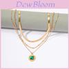 Geometric Layered Necklace For Women With Gold Plating And Fall Winter Style