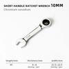 Reversible Combination Stubby Spanner Quick Open Short Handle Ratchet Socket Wrench 8mm-19mm CR-V Steel Bike/Auto Repair Tool