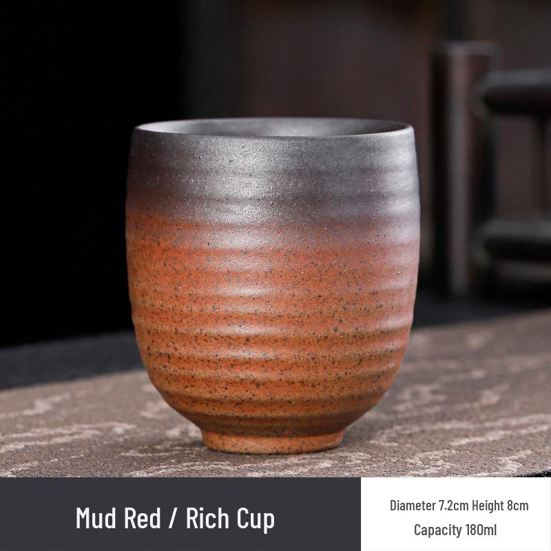 Hearthside Ceramic Japanese Tea Tasting Cup - Retro Coarse Pottery Gongfu Style